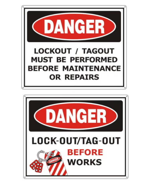 danger lockout metal tag 