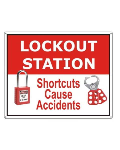 metal lockout station tag